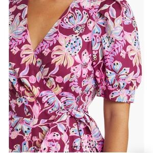 LILLY PULITZER - 14/Alexandria Wrap Dress - Amarena Cherry Tropical with A Twist